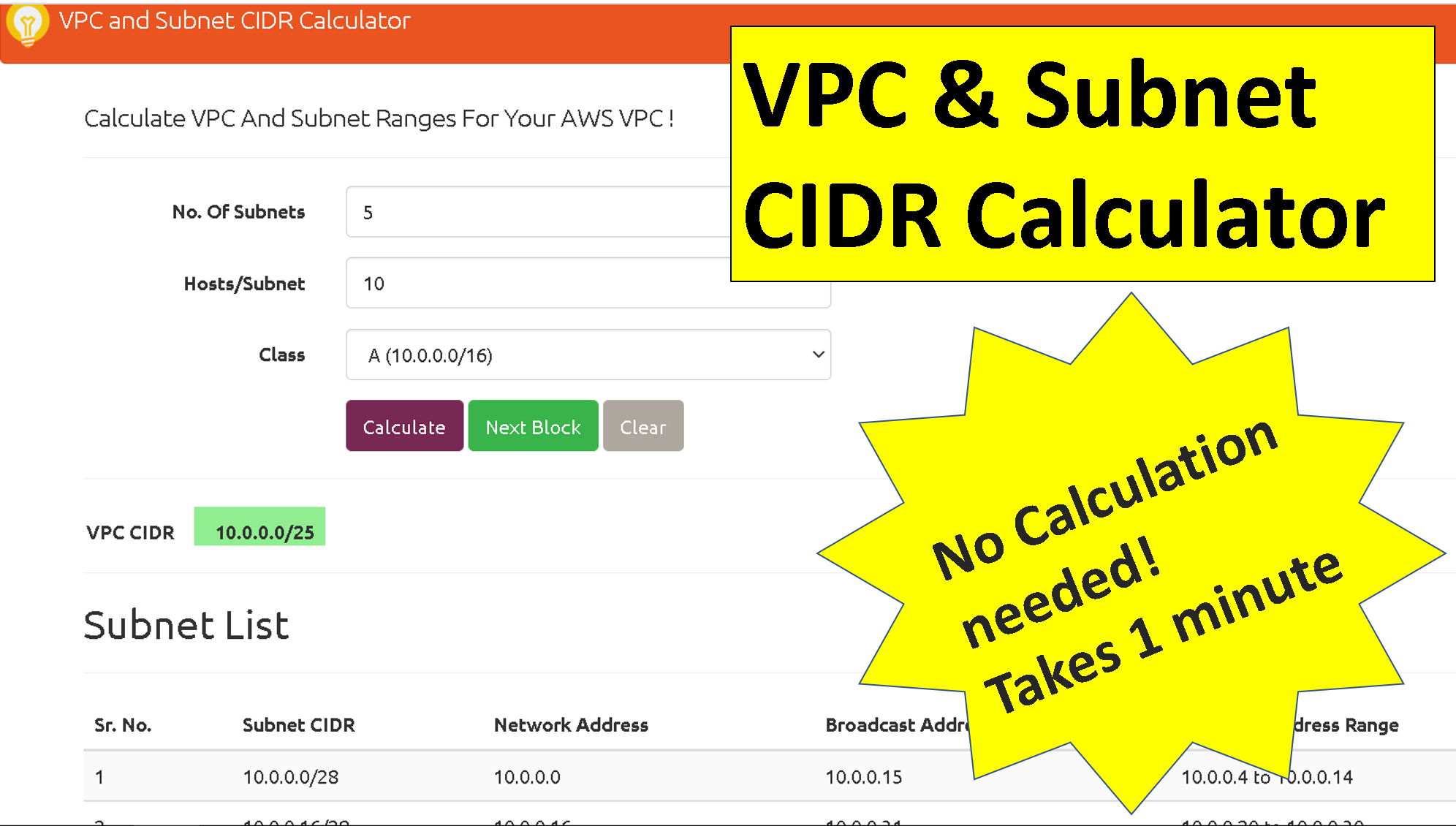 12 One Click Calculate VPC And Subnet CIDR Ranges Nikhilpurwant